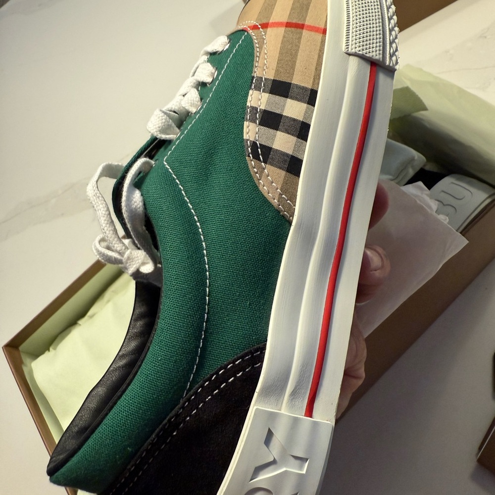 Burberry Green and Plaid Men's Sneaker Archive
